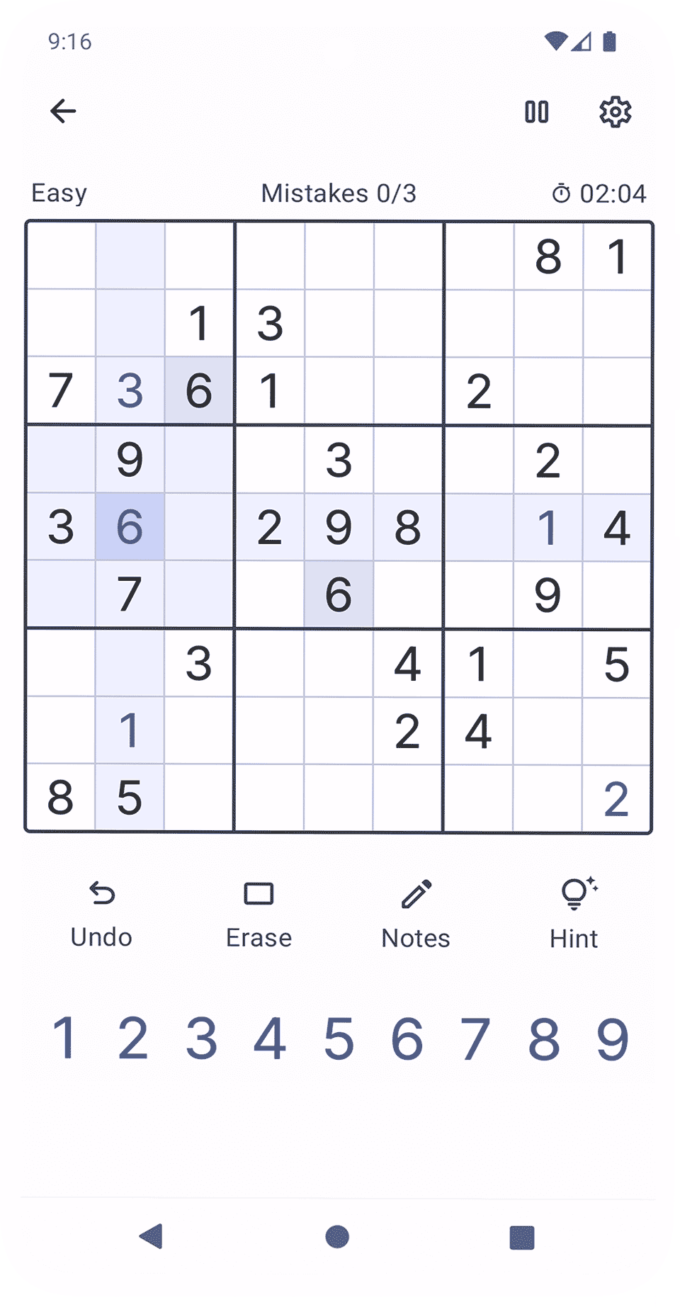 Sudoku Simple Brain Puzzle